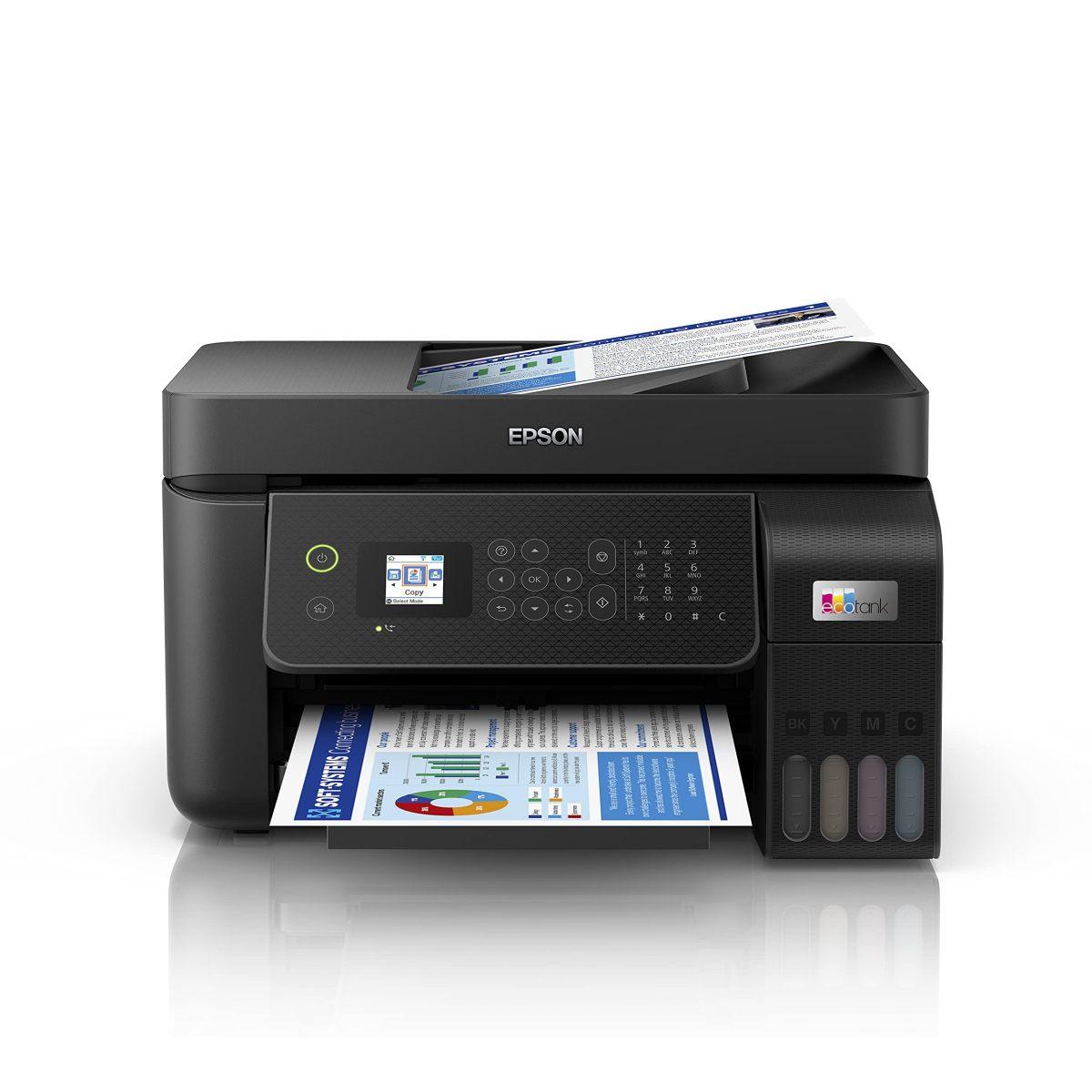 Epson EcoTank ET-4800 stampante Multifunzione A4 (stampa, copia, scansione, fax) ADF, display LDC 3.7cm, USB, Wi-Fi, Wi-Fi Direct, Ethernet, Epson Smart Panel, AirPrint, serbatoi f
