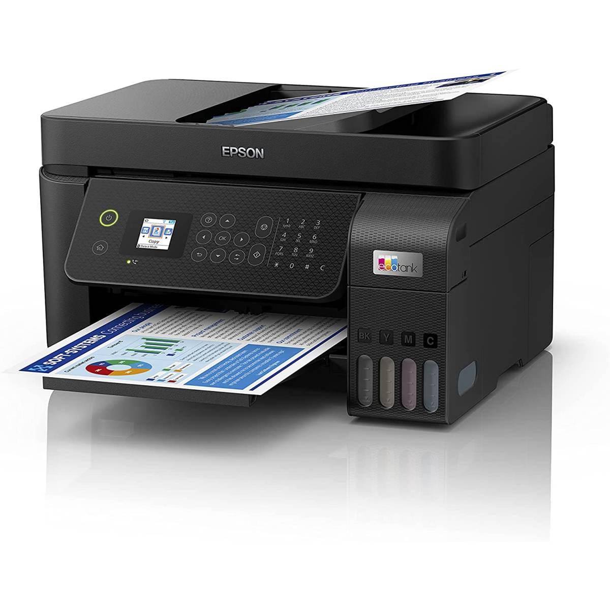 Epson EcoTank ET-4800 stampante Multifunzione A4 (stampa, copia, scansione, fax) ADF, display LDC 3.7cm, USB, Wi-Fi, Wi-Fi Direct, Ethernet, Epson Smart Panel, AirPrint, serbatoi f